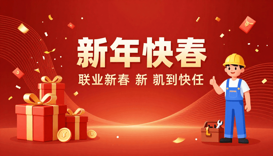 工装主题素材：红金献礼·匠心致敬 2024 庆典视觉设计