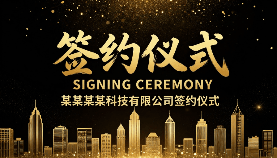 高端商务素材：金辉庆典：签约仪式高端商务视觉呈现