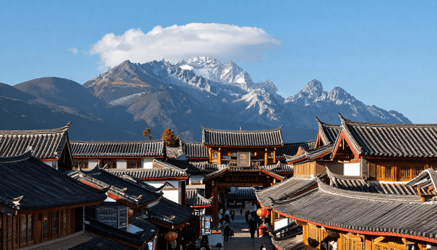 旅游摄影素材：丽江古城：纳西风情与千年石板路的人文画卷