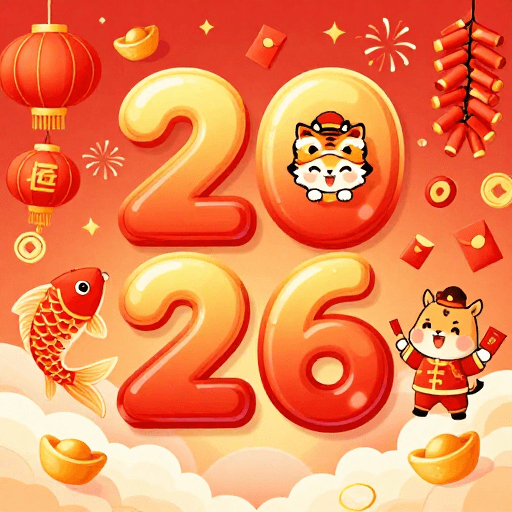 喜庆设计素材：2026新春贺岁·喜庆卡通插画设计