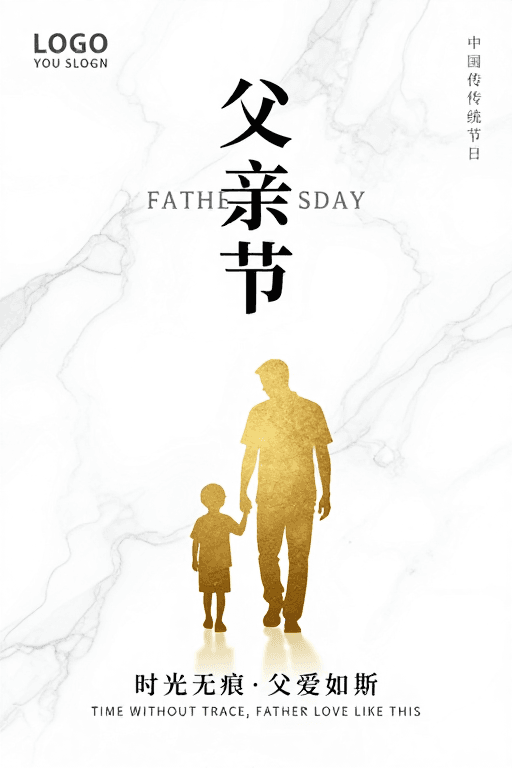 父子亲情素材：极简父爱·父亲节专属海报