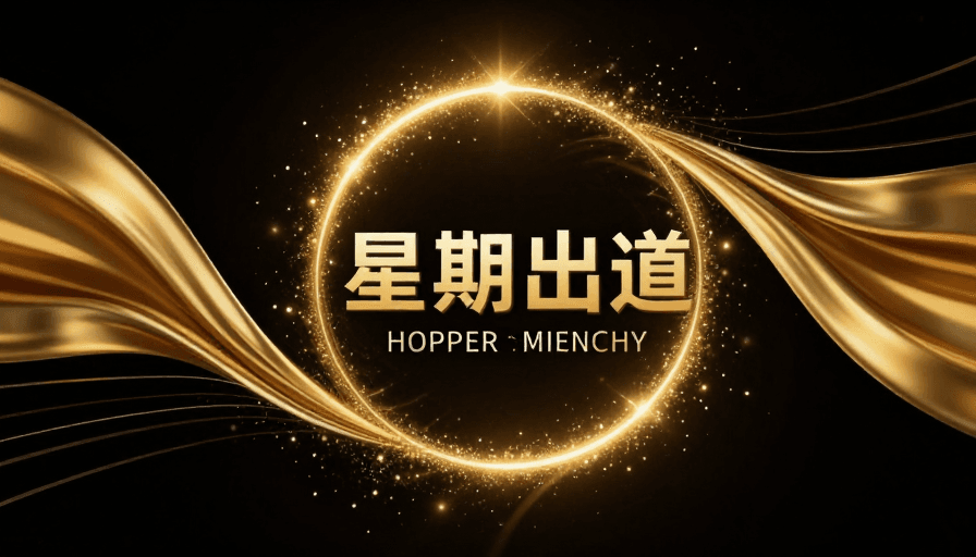 黑色背景素材：金色流光星尘动态光环：奢华科技感视觉中心