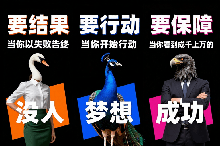 黑色背景素材：现代简约高对比度企业激励海报设计图