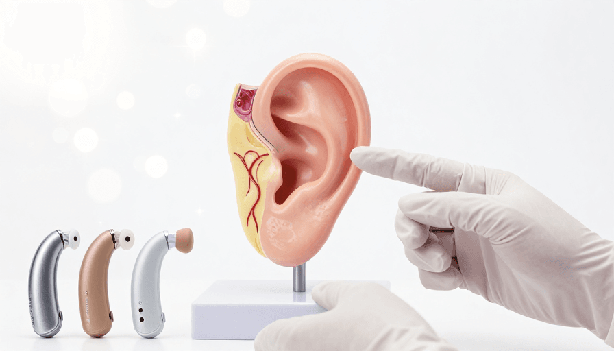 科技风格素材：耳部健康科普：精准解剖与助听器解析