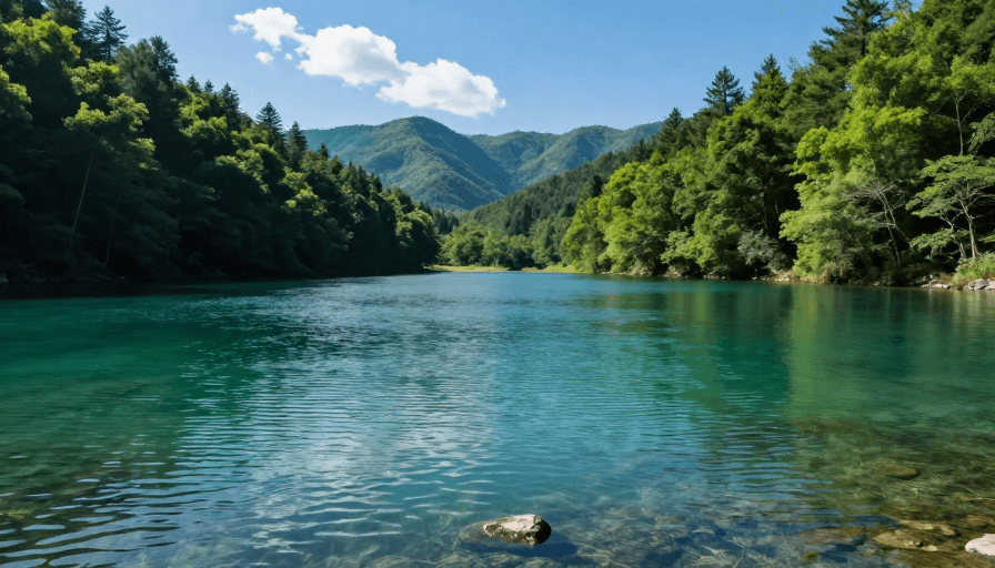 自然广告素材：碧湖幽景：自然与生态交融的极致风光摄影