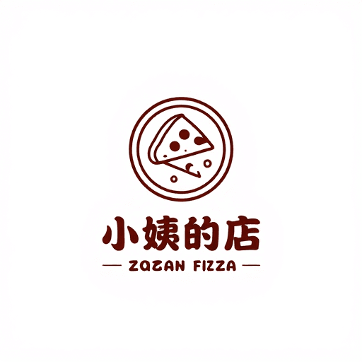 插画风素材：小姨的店：纯手工披萨Logo设计，传递温暖与美味