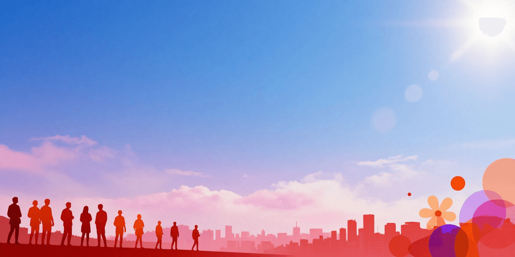 背景素材素材：极简梦幻城市背景：渐变天空与抽象剪影艺术