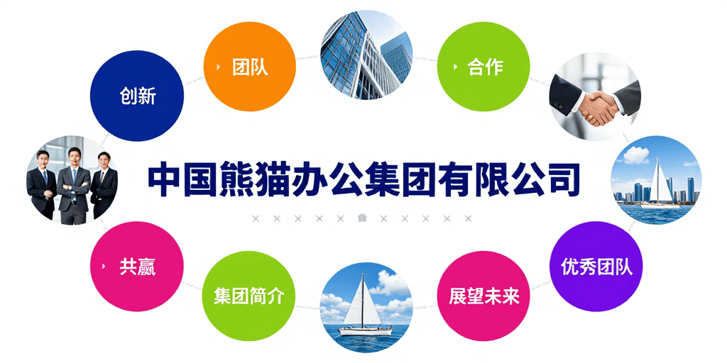 现代设计素材：中国熊猫办公集团：现代商务宣传海报设计