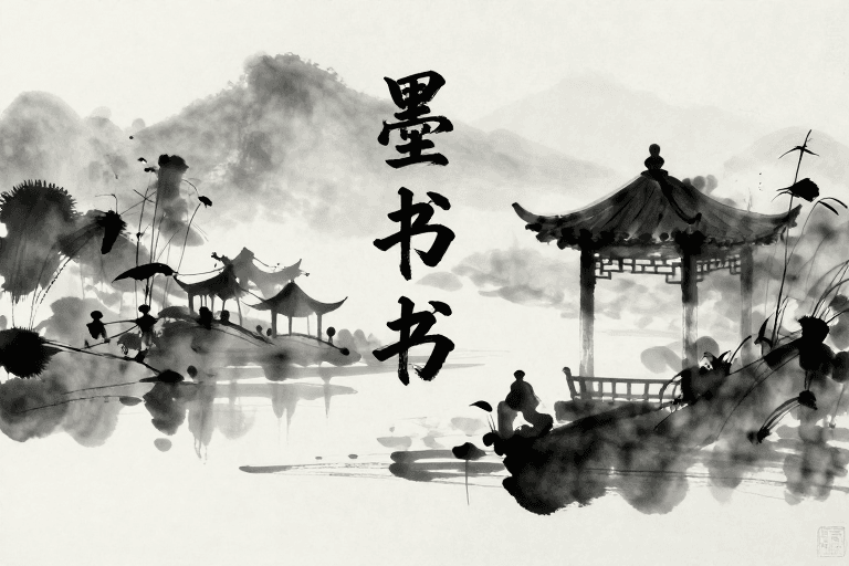 水墨素材：墨韵书香：水墨意境下的古典书房