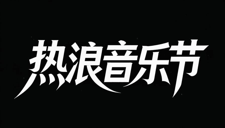 抽象设计素材：热浪音乐节：抽象动感字体设计，展现独特视觉冲击力