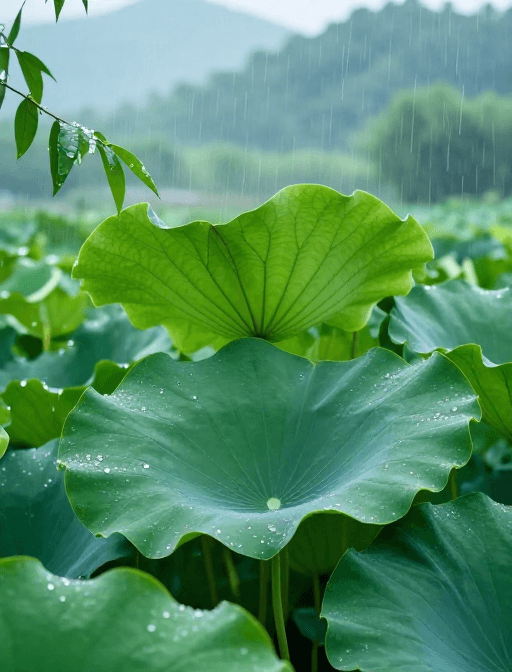 清新摄影素材：雨润翠荷·光影山水——高清自然摄影