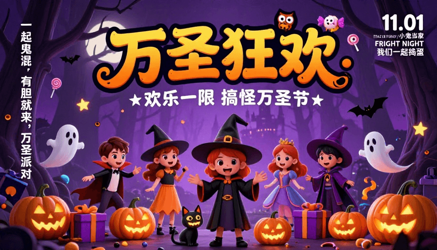 童话风素材：梦幻万圣狂欢：童话与节日的欢乐庆典