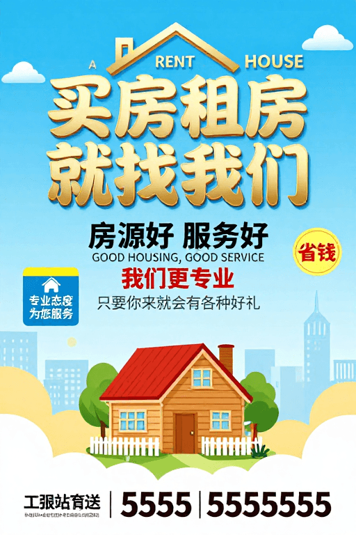 营销宣传素材：专业房产服务：买房租房首选