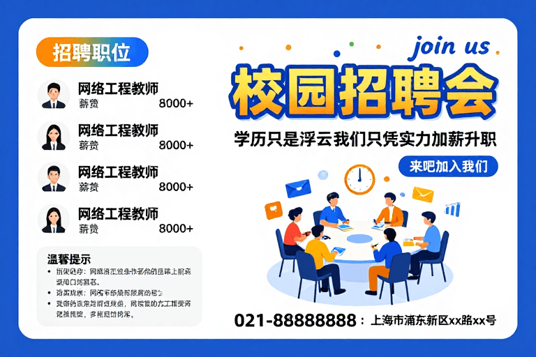 校园招聘素材：青春启航·实力见证｜校园招聘会活力海报