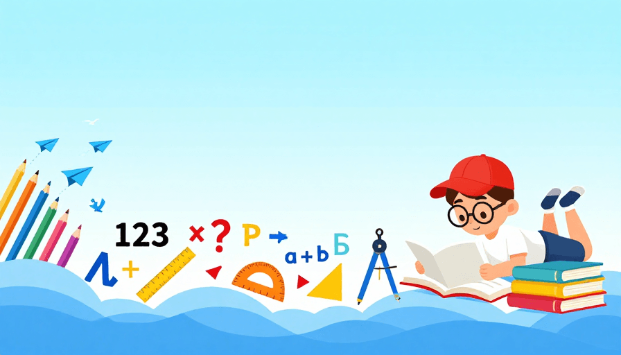 校园海报素材：童趣知识融合的教育插画海报