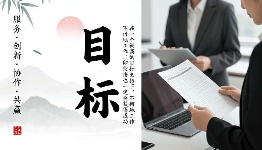 海报设计素材：目标力量：现代中式商务意境海报