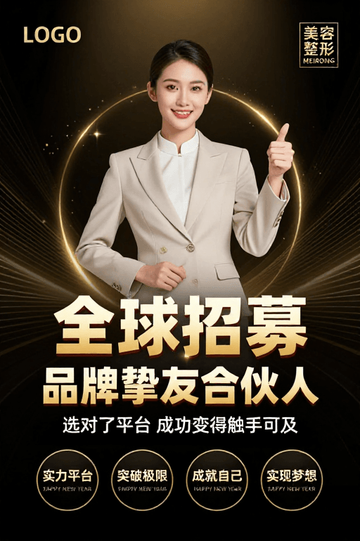 品牌形象素材：高端商务合作招募：全球精英共创未来
