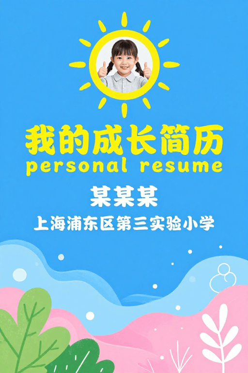 活力配色素材：阳光女孩的成长故事：活力简历设计