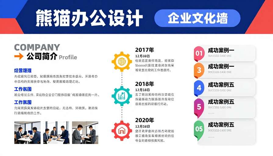 信息图表素材：现代商务科技企业文化和品牌信息海报设计