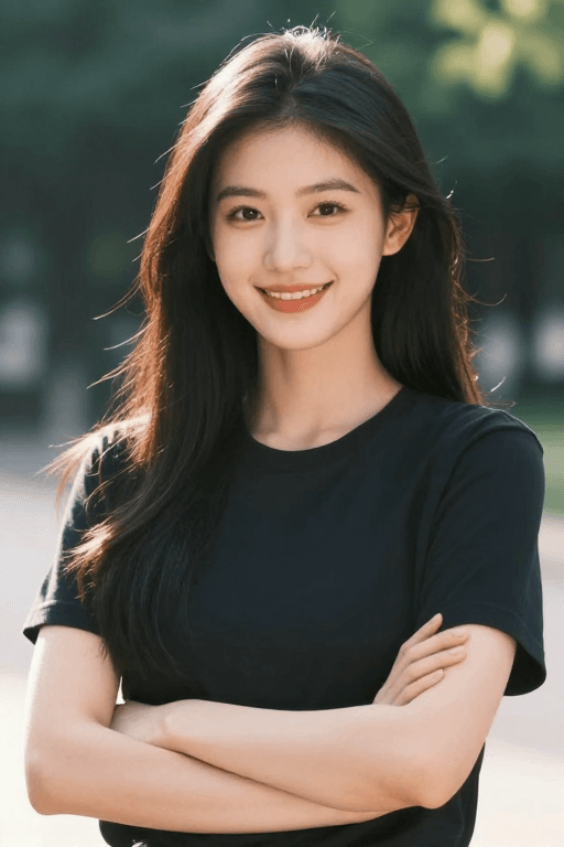 高清画质素材：自信高傲的公园女神：电影感高清人像