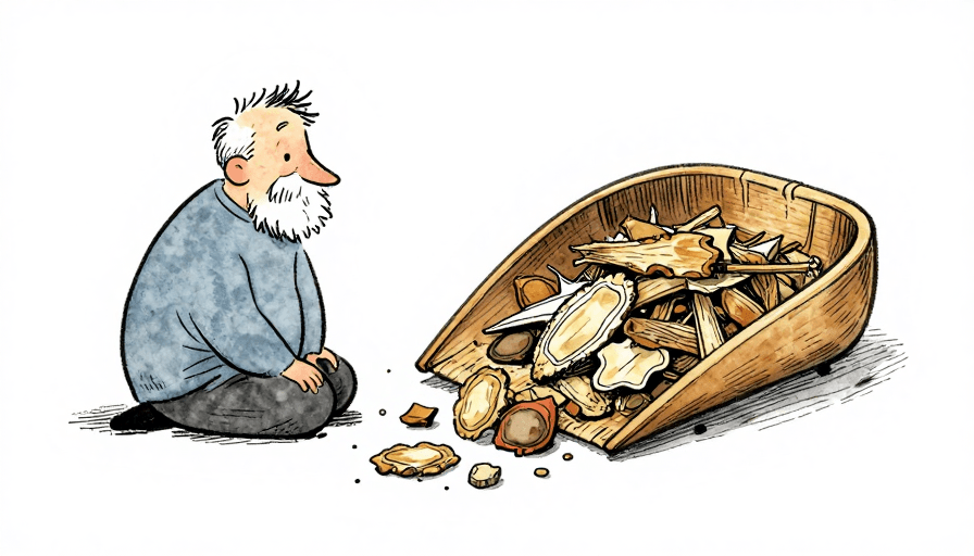 钢笔水彩素材：药篓静卧：钢笔水彩勾勒的中式本草插画