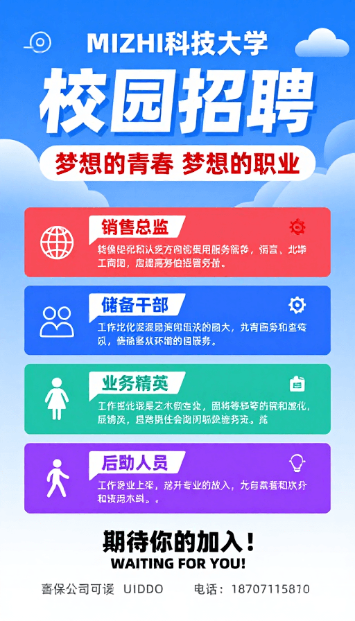 科技风格素材：科技校园招聘：MIZHI大学生职业启航