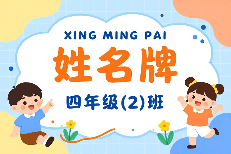 学校海报素材：马卡龙风活力班级姓名牌海报设计