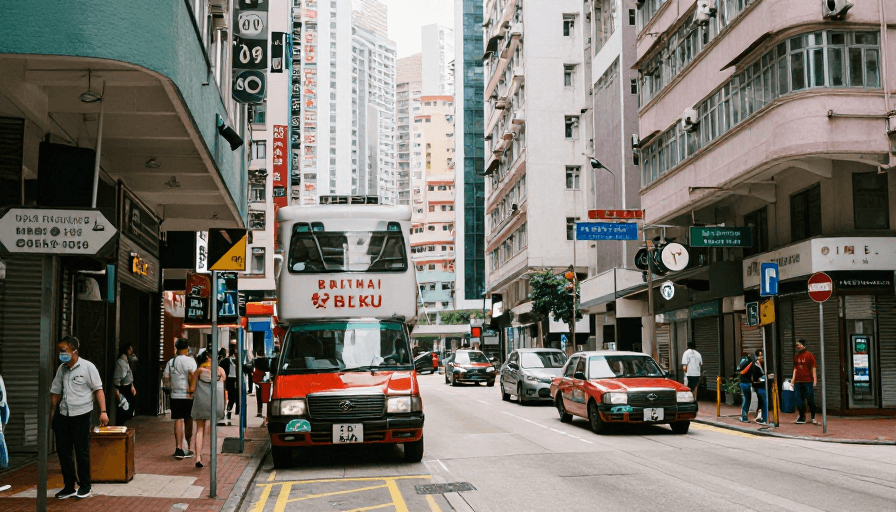 霓虹灯光素材：香港街头夜景：繁华与活力的都市画卷
