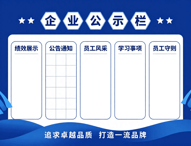 信息展示素材：蓝色现代简约企业宣传展板设计