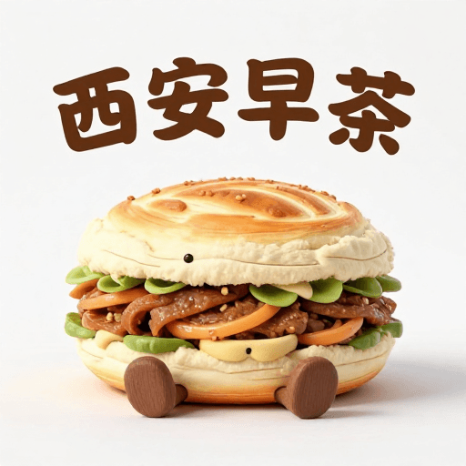 毛绒玩具素材：毛绒肉夹馍玩偶：西安早茶的创意UE5渲染
