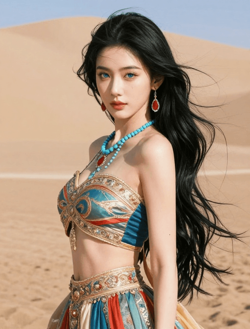 古风美人素材：西域丽人：深邃眼眸与异域风华的完美结合