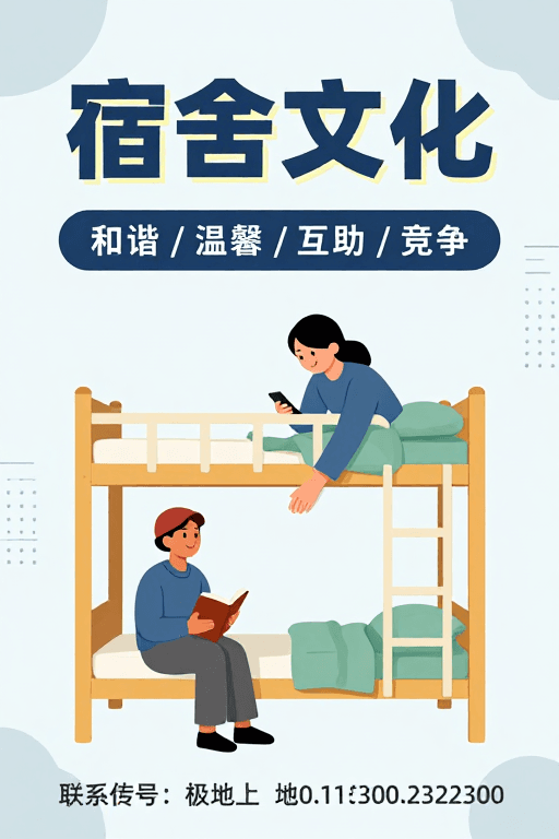 校园文化素材：清新校园风：宿舍文化宣传海报设计