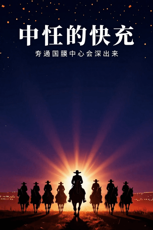 剪影插画素材：西部史诗：牛仔剪影与星河交响