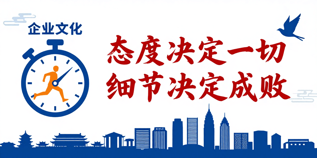 行动力视觉素材：企业文化海报：态度细节塑造企业精神