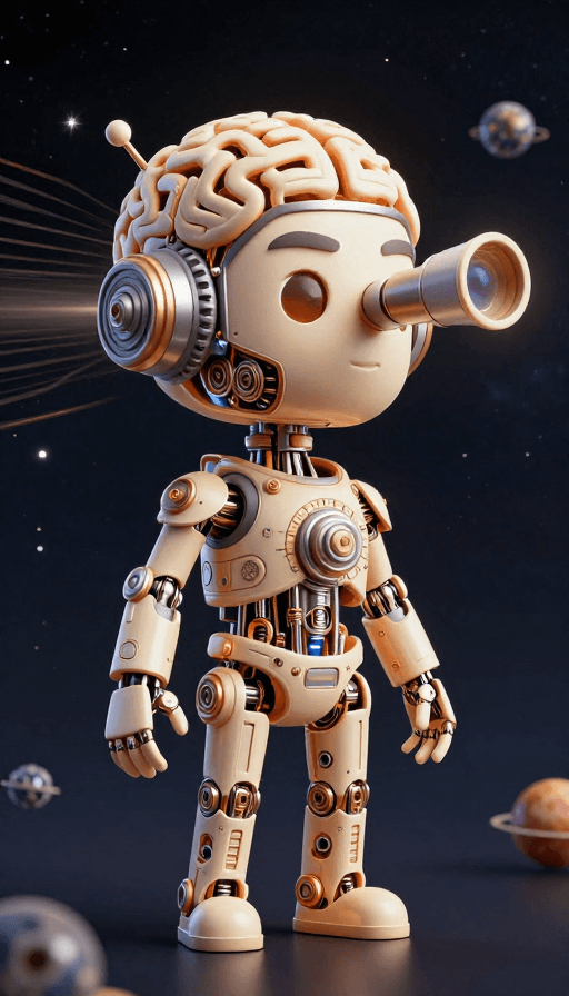 宇宙背景素材：机械思维：宇宙中的镂空人
