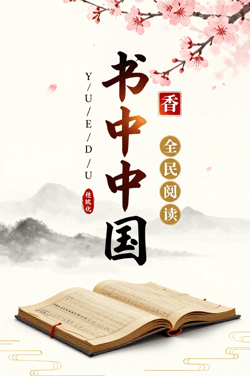 书法艺术素材：中国风书香海报：水墨意境与传统文化之美