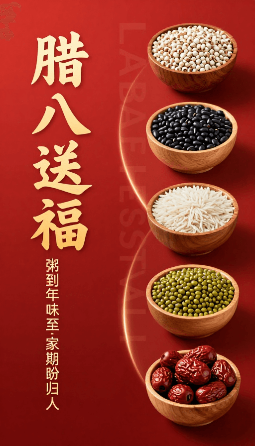书法艺术素材：腊八送福·年味归家 团圆时刻