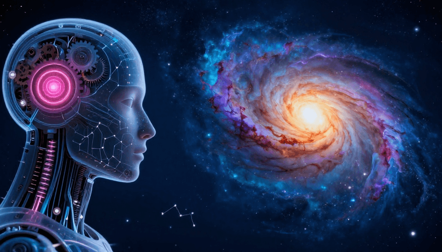 星际探索素材：机械星辰：未来科幻宇宙的诗意交融