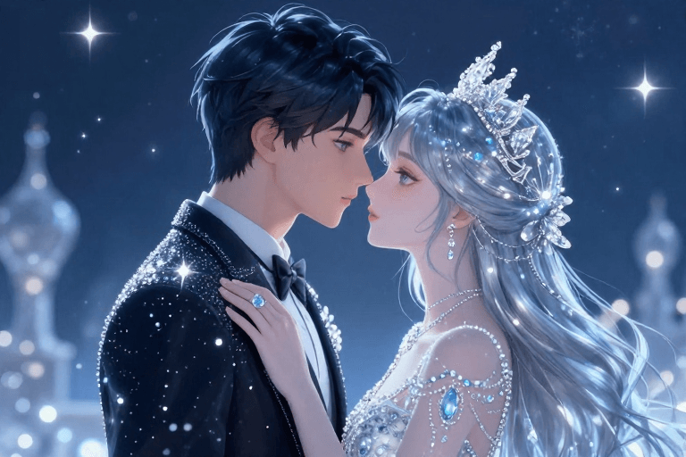 头像设计素材：水晶之恋：透明光影交织的梦幻爱情画卷