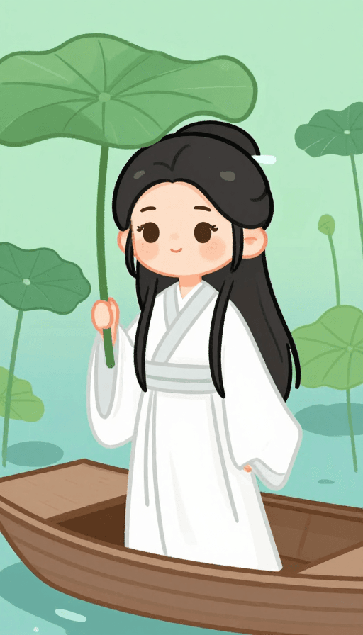 古装少女素材：古装少女荷风雅韵