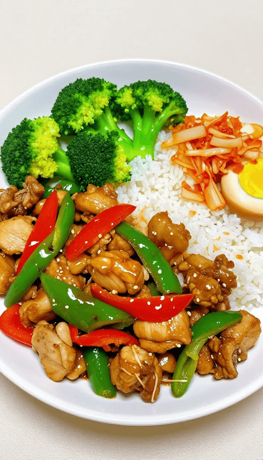 家庭料理素材：鲜椒鸡盖饭：香辣开胃的家常美味