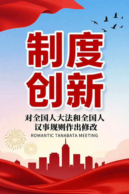 政治宣传素材：制度创新：新时代人大改革宣传海报设计