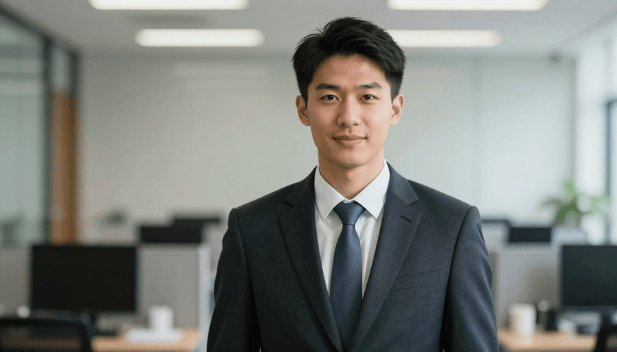 专业形象素材：自信亚洲商务精英：现代职场风采
