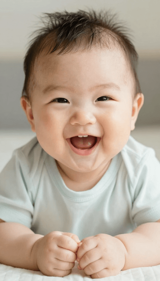 婴幼儿素材：治愈瞬间：宝宝纯真微笑的温馨时刻