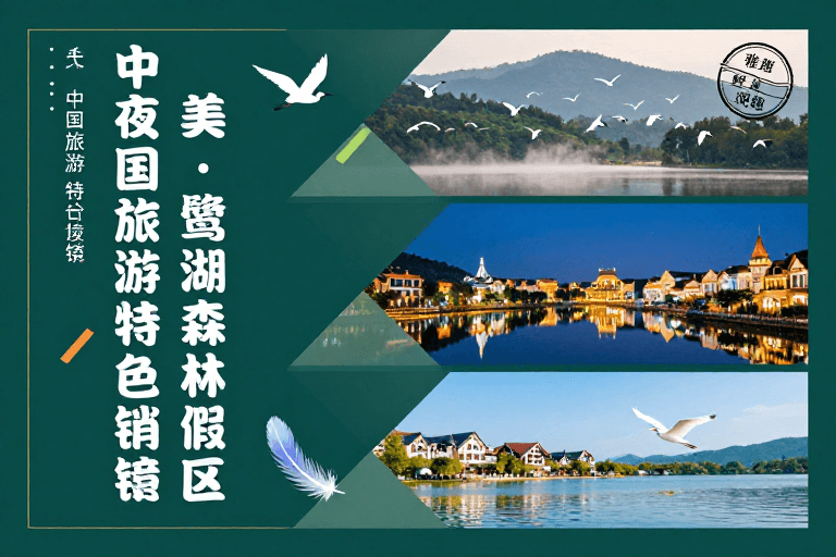几何设计素材：鹭湖森林：现代诗意的治愈度假之旅