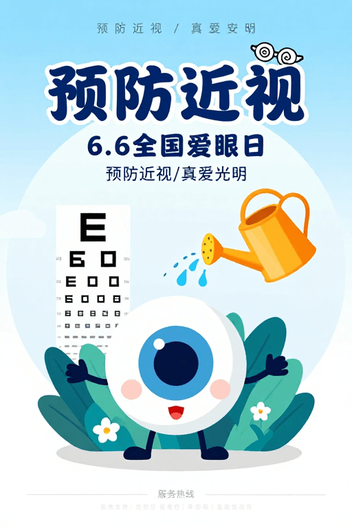 童趣风格素材：清新童趣风健康科普：预防近视守护光明之旅