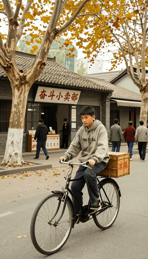 街头生活素材：八十年代怀旧老街：旧时光里的奋斗小卖部与光感
