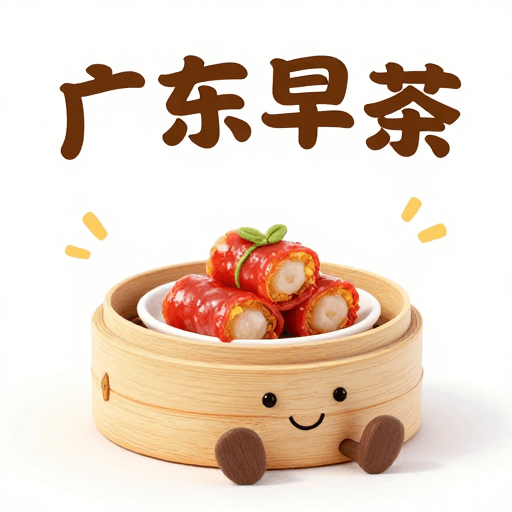 创意插画素材：广东早茶毛绒玩偶：Jellycat风创意展示