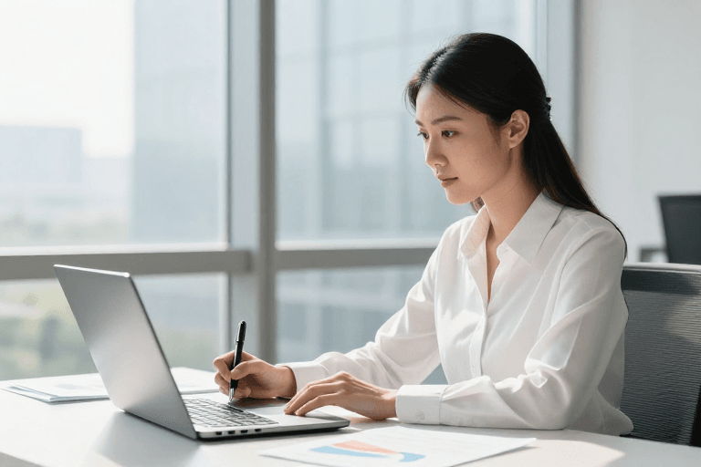 职场女性素材：专注职场女性：现代办公时光