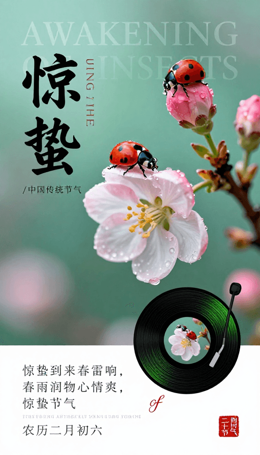 惊蛰素材：惊蛰·春醒：东方美学诗意海报